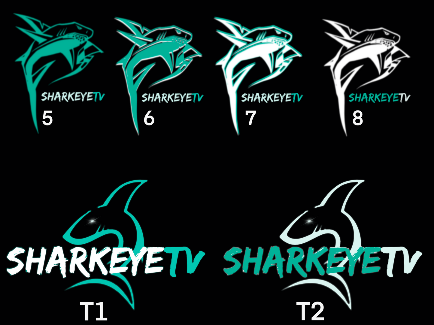 SHARKEYETV Custom Color Signature Logo Tee Shirt - Turquoise (UNISEX)