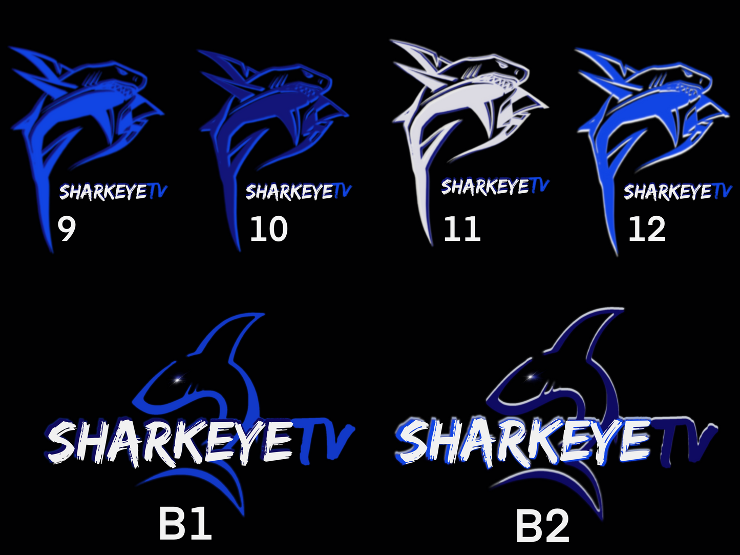 SHARKEYETV Custom Color Signature Logo Tee Shirt - Blue (UNISEX)