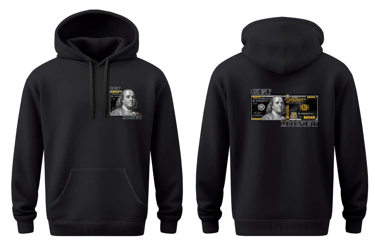 Get Money Gold $100 Hoodie