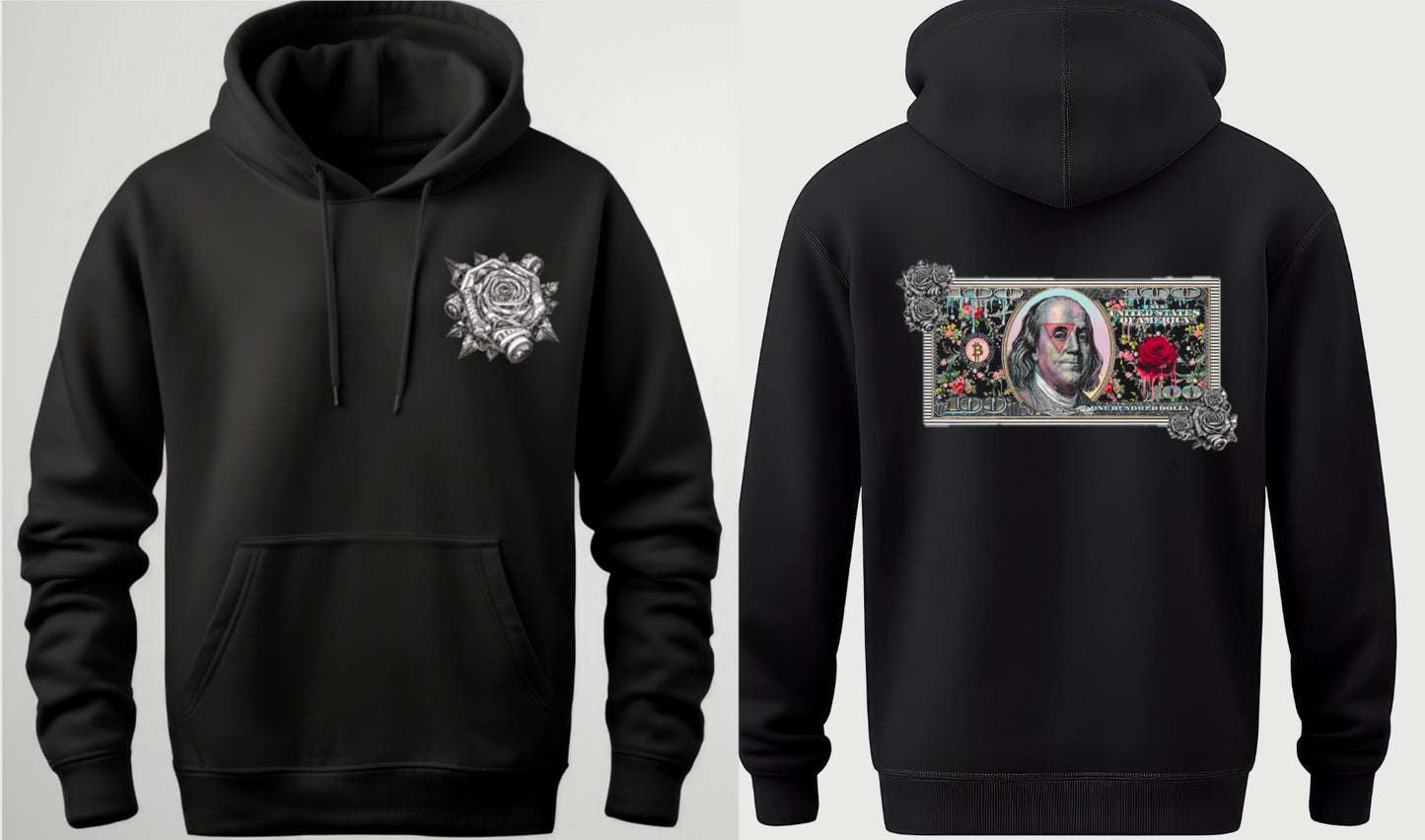 Hundred Dollar Bill Rose hoodie