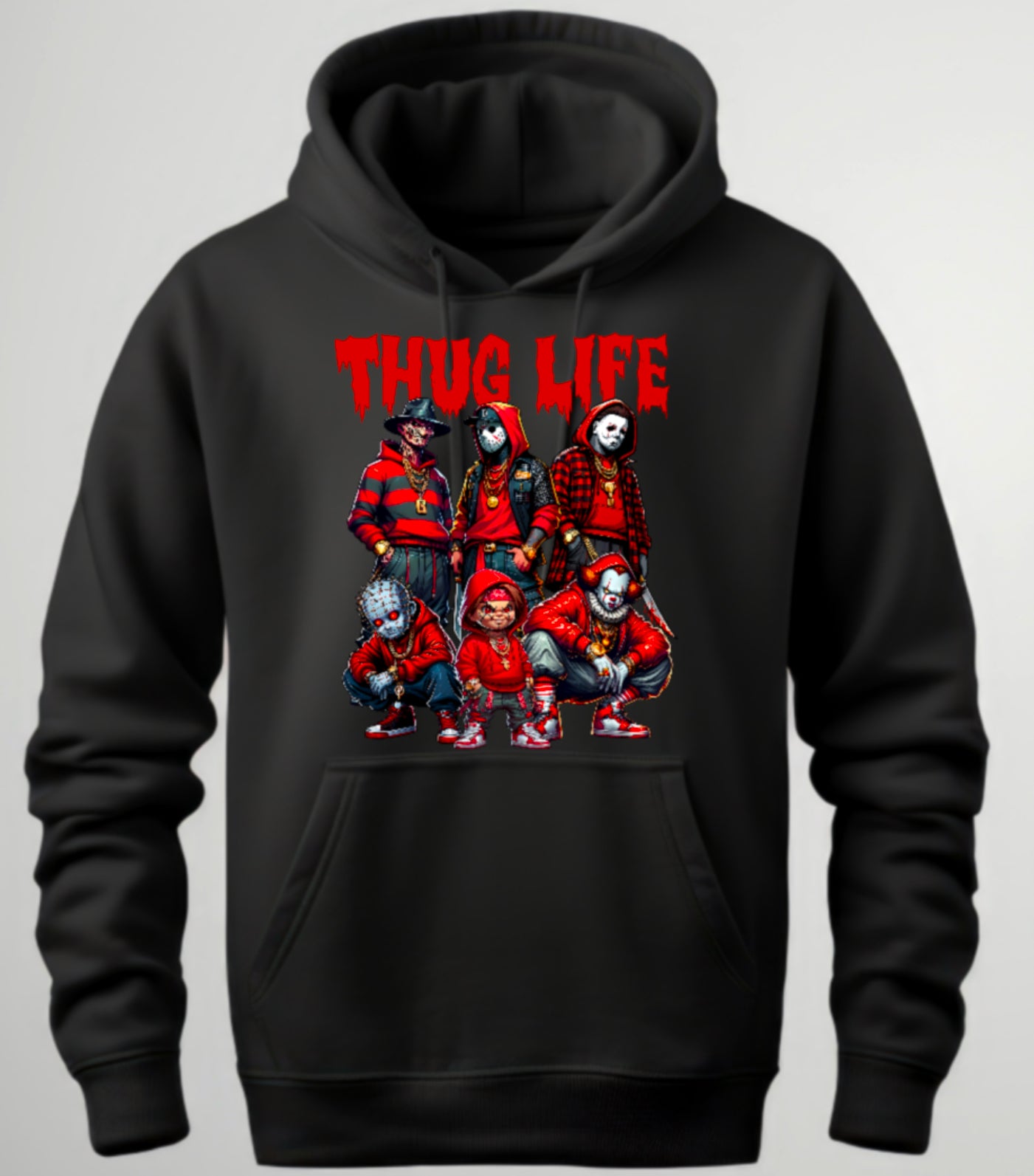 Halloween “Thug Life" Theme Horror Movie Hoodie
