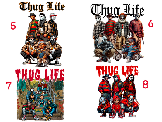 Halloween “Thug Life" Theme Horror Movie Hoodie