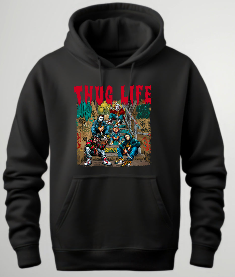 Halloween “Thug Life" Theme Horror Movie Hoodie