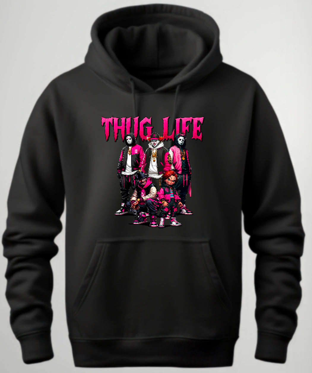 Halloween “Thug Life" Theme Horror Movie Hoodie