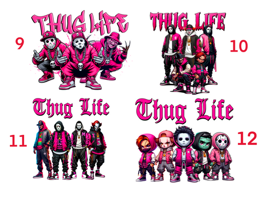 Halloween “Thug Life" Theme Horror Movie Hoodie