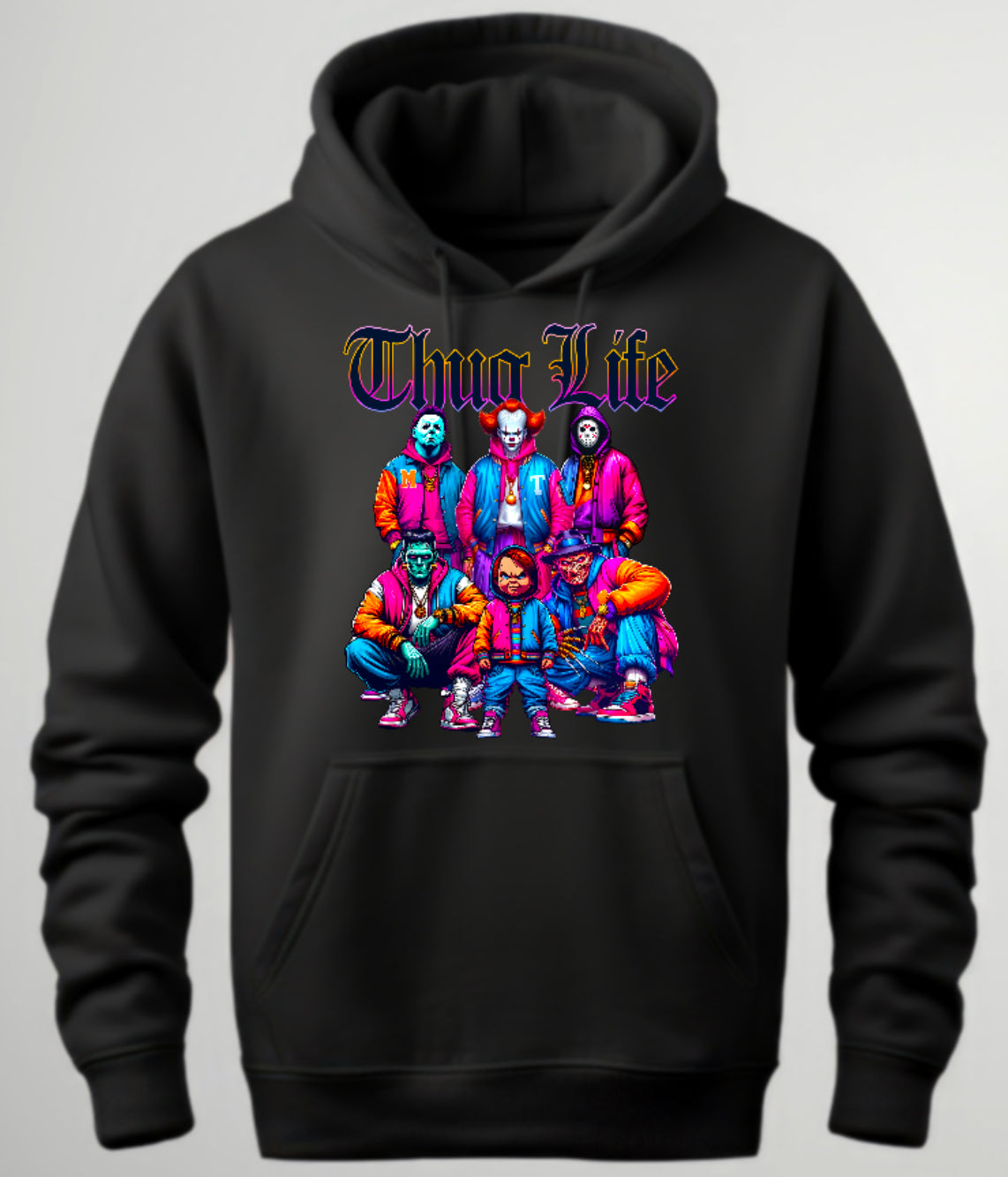 Halloween “Thug Life" Theme Horror Movie Hoodie