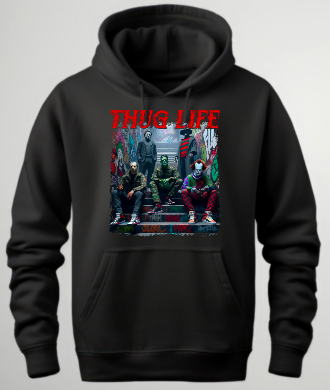 Halloween “Thug Life" Theme Horror Movie Hoodie