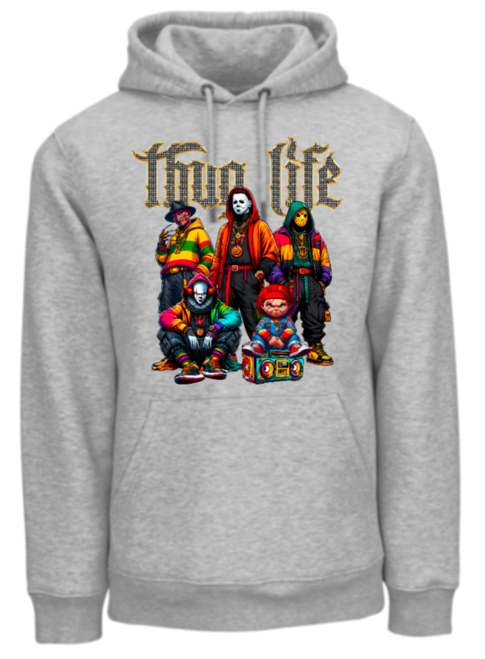 Halloween “Thug Life" Theme Horror Movie Hoodie