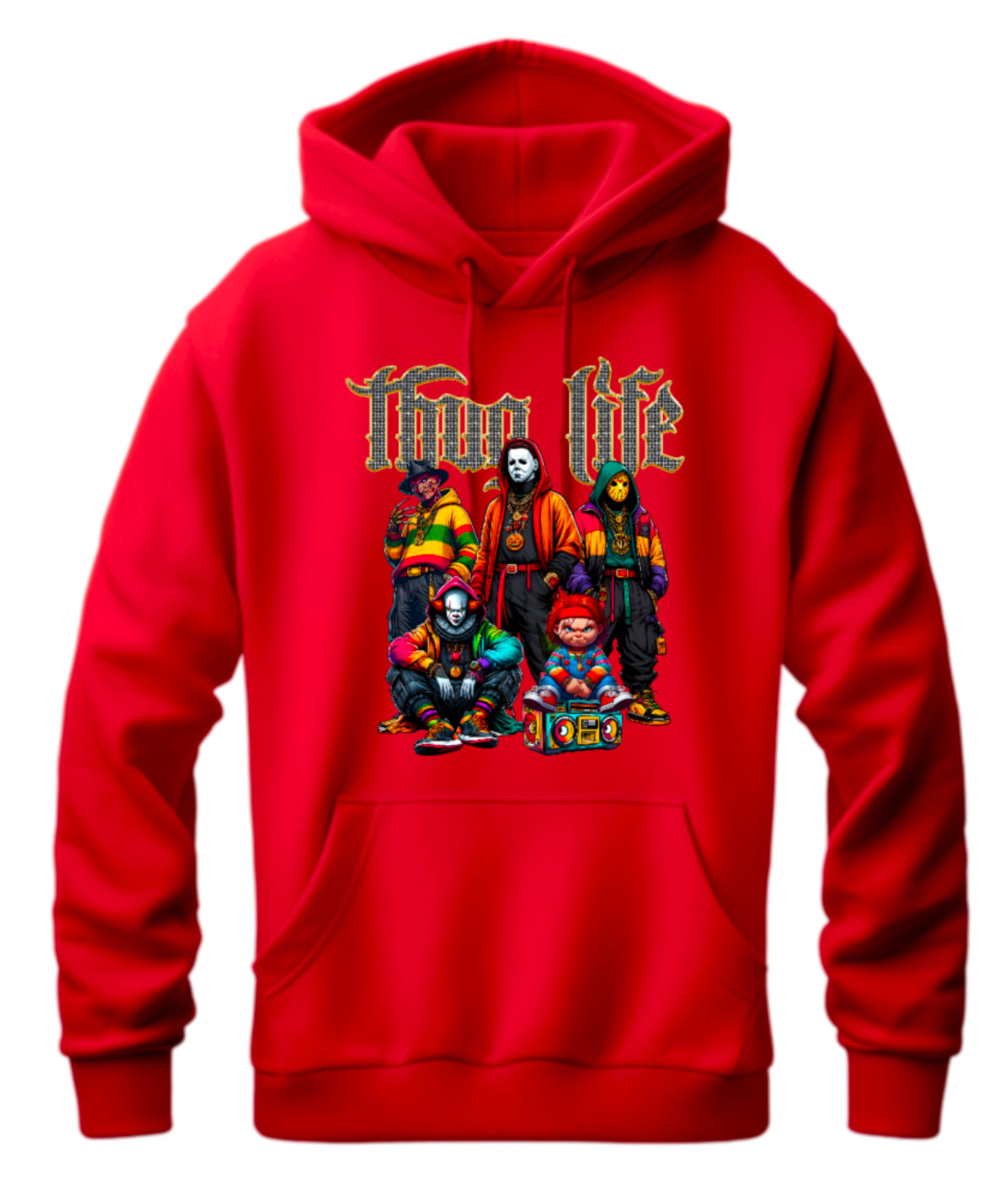 Halloween “Thug Life" Theme Horror Movie Hoodie