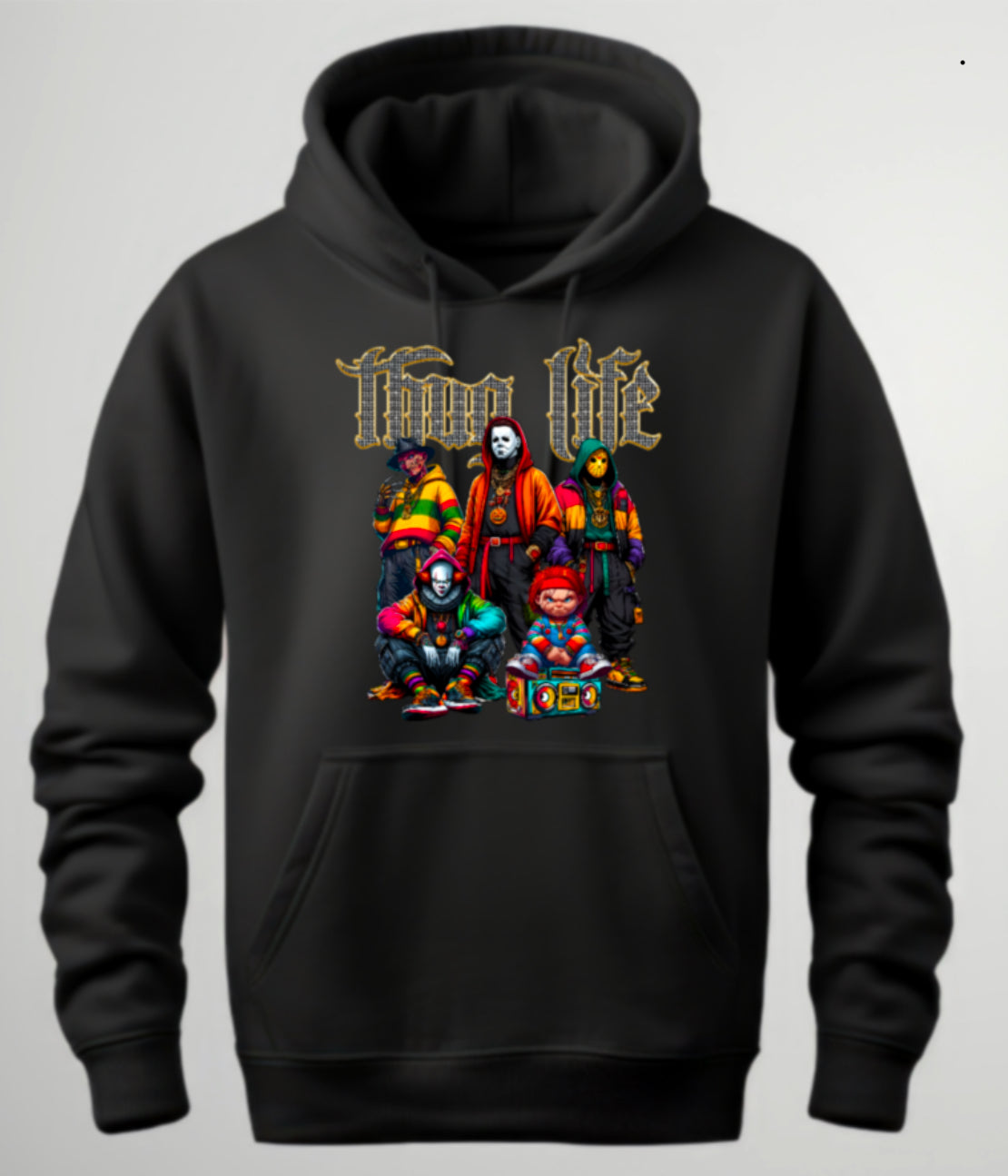 Halloween “Thug Life" Theme Horror Movie Hoodie