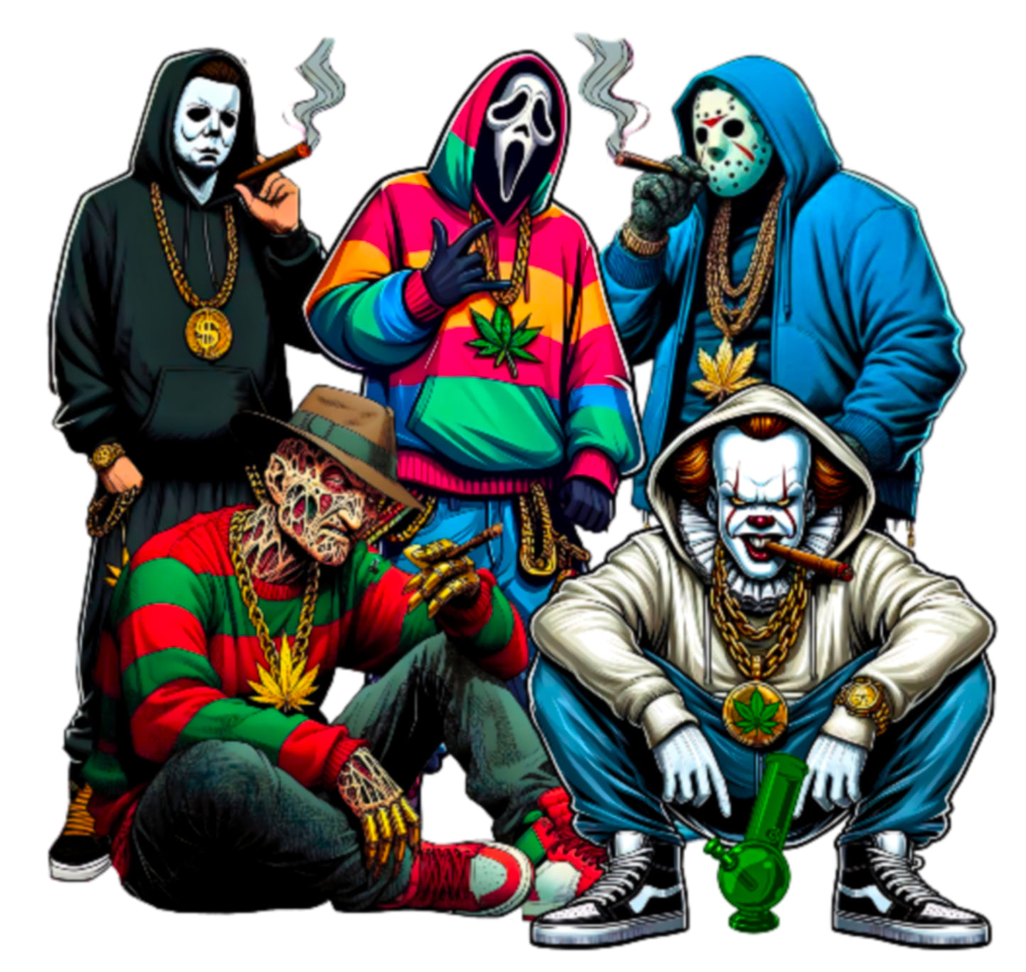 Halloween Theme Horror Movie Hoodie - Smokers