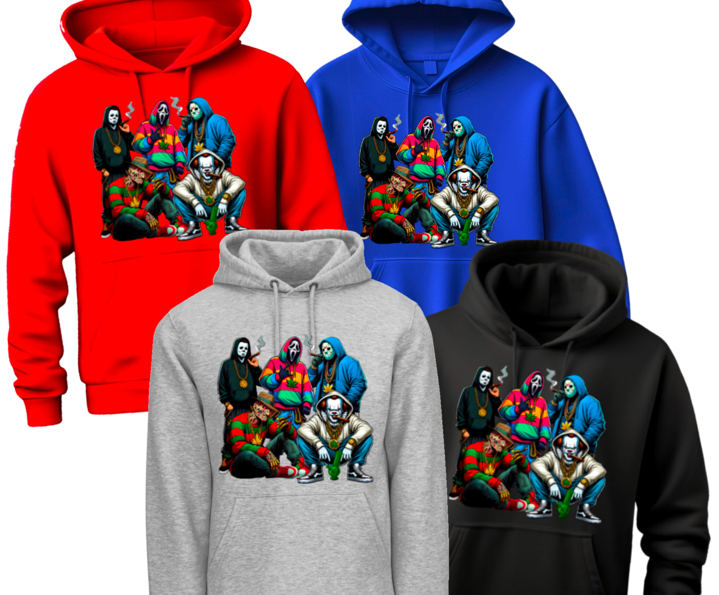 Halloween Theme Horror Movie Hoodie - Smokers